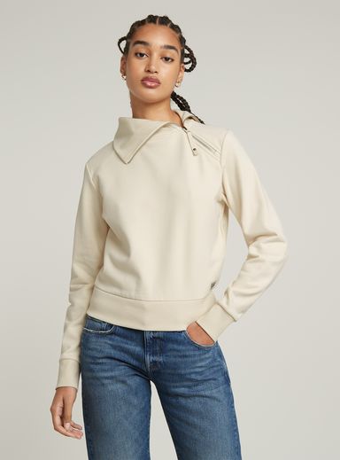 Asymmetric Zip Snug Sweater